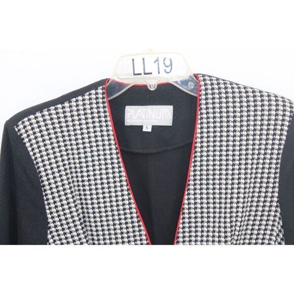 Platinum By Dorothy Schoelen  Size Small Houndstooth Fitted Blazer - Picture 2 of 6